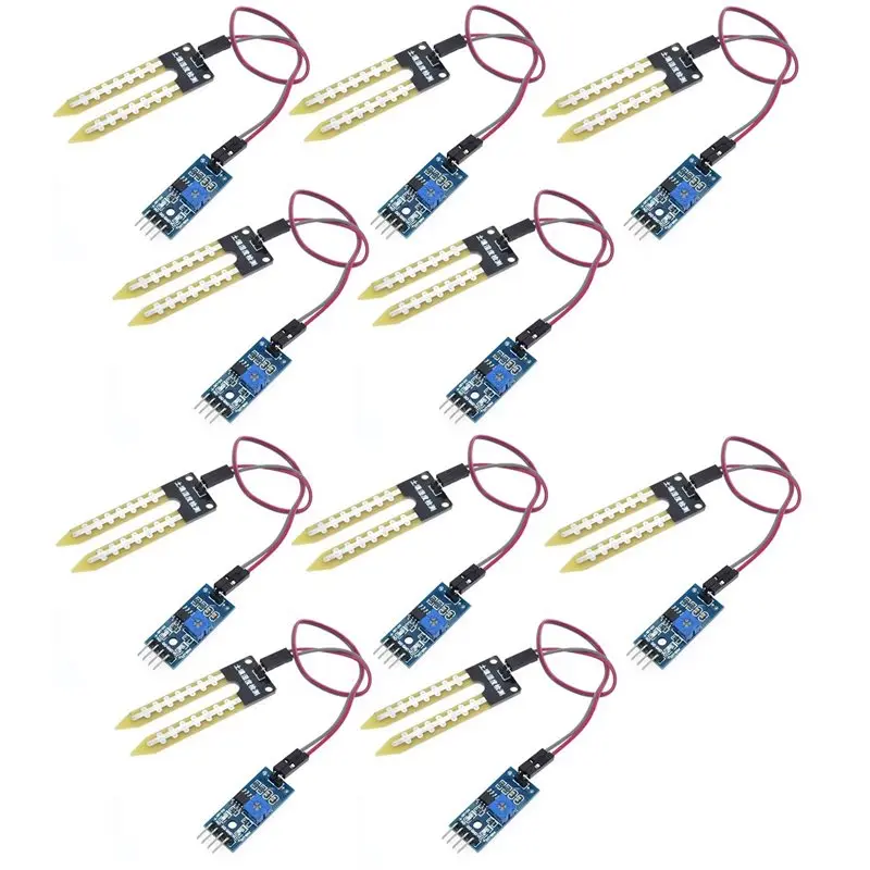 

【CYBER MONDAY】Humidity Sensor Module 10Pcs Smart Electronics Soil Moisture Hygrometer Detection For Development Board DIY Robot