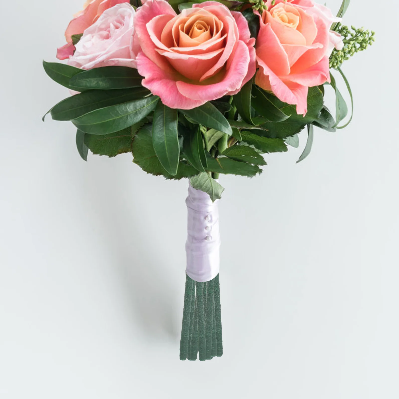 Planta Bouquet di carta da imballaggio con fiori artificiali nastro floreale forniture artigianali per fioristi matrimonio verde