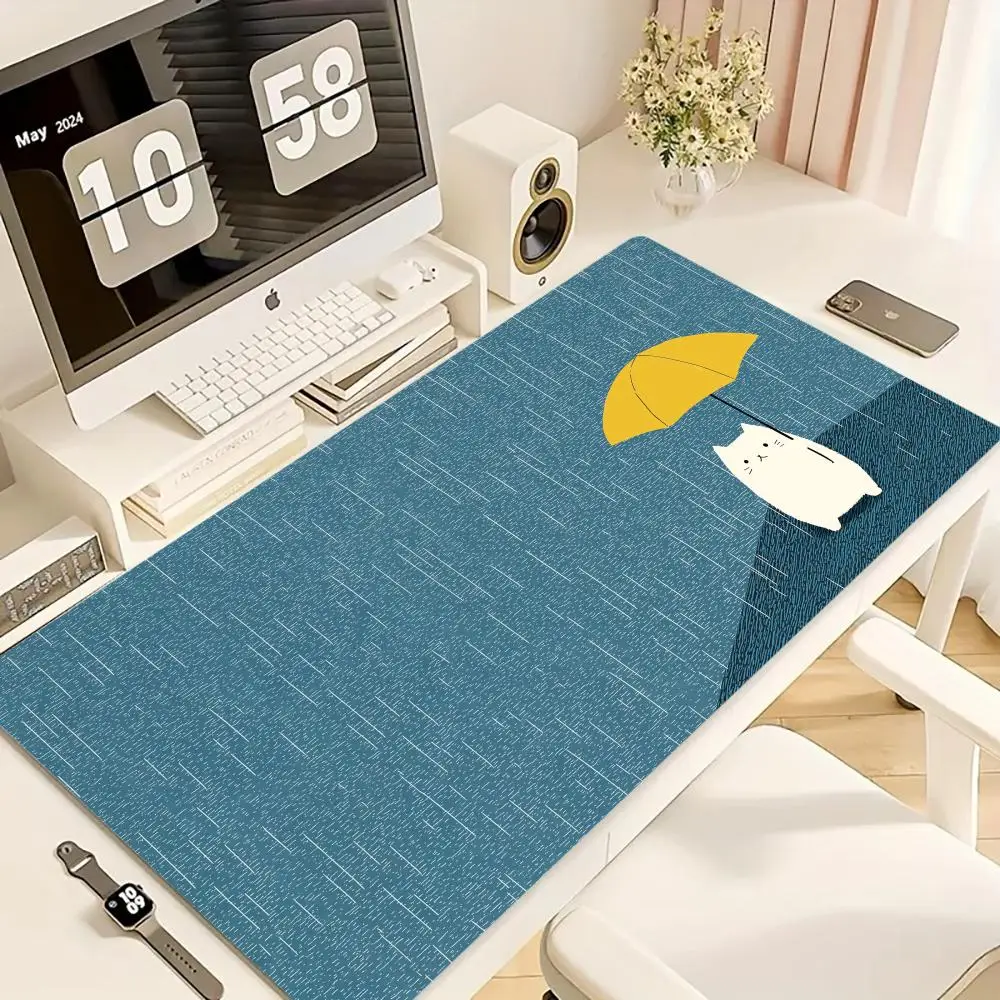 

Rainy Cat Mouse Pad Large XL Computer Office Game Table Mats XXL Rubber Anti-slip Gaming Keyboard Mousepads Long Desk Pads 40x90