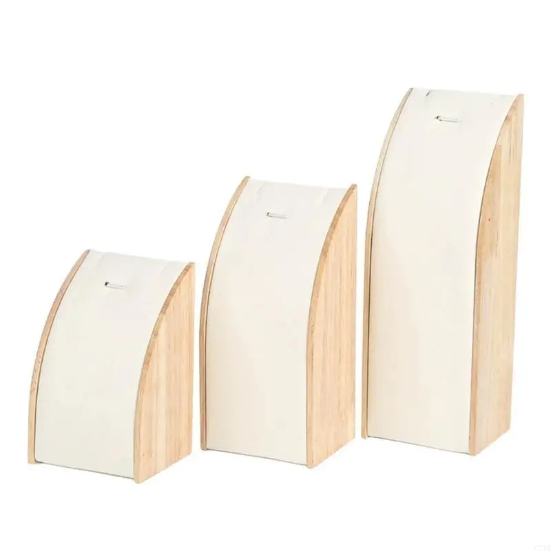 Multipurposoe Crafted Sturdy Jewelry Display Props Set of 3 Curved Stands Portable for Necklace Presentation