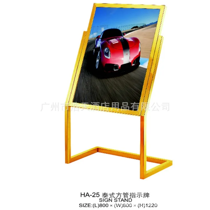 Hotel signs, square tube diagonal signs, stainless steel titanium shopping guide signs, Thai signs