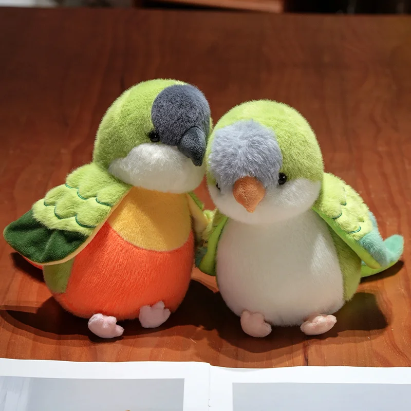 25CM Kawaii Cartoon Simulation Anime Papagei Gefüllte Vogel Tier Plüsch Spielzeug kinder Nette Papagei Handgemachte Puppe Festival Geschenk – Detail 9
