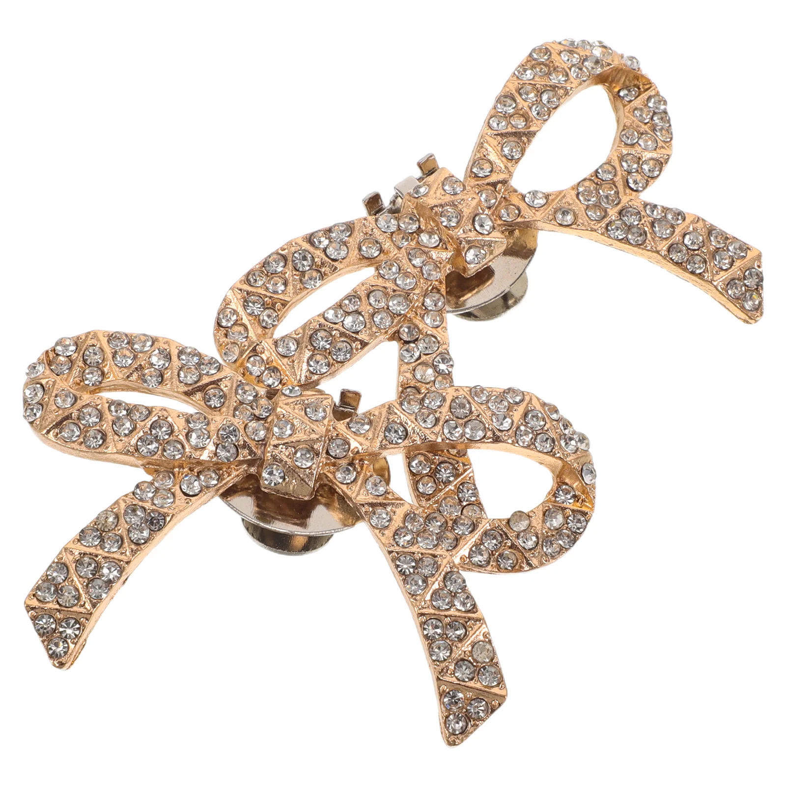 1 زوج الذهبي حجر الراين مقاطع الأحذية انفصال Bowknot سحر ل عالية الكعب المرأة تألق الأحذية الديكور حفل زفاف