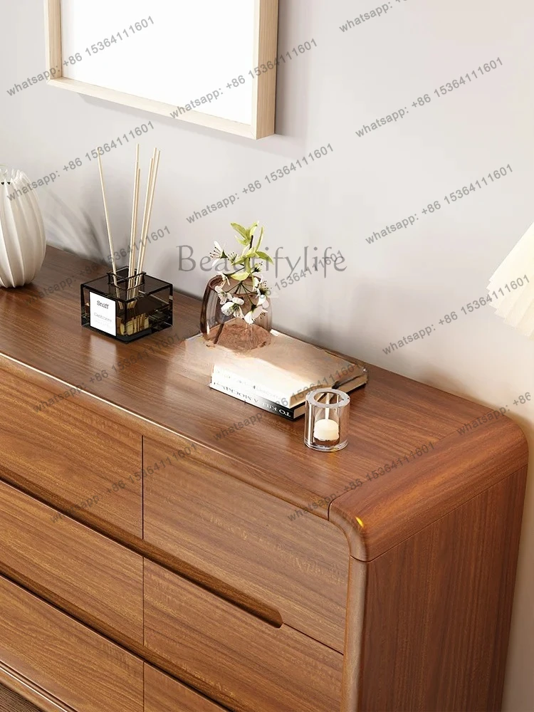 New Chinese Bedroom Storage Six Bucket Cabinet Living Room Solid Wood Household Multifunctional Drawer Storage Cabinet