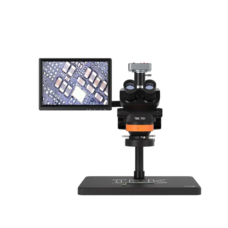 TBK-701 Trinocular Stereo Microscope 48MP HD 7-50X for Mobile Phone Soldering Repair