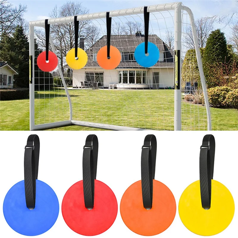 B93B-8PCS Piastra bersaglio per allenamento da calcio Ausili per la pratica del calcio Bersaglio per porta da calcio, set da allenamento con cinghie regolabili
