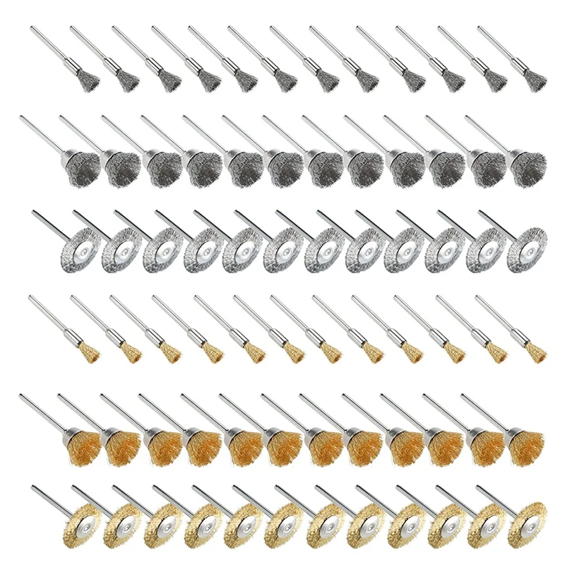 

72 шт., набор проволочных колесных щеток, колеса из стальной проволоки, набор кистей для ручек для вращающихся инструментов, инструменты для полировки и очистки