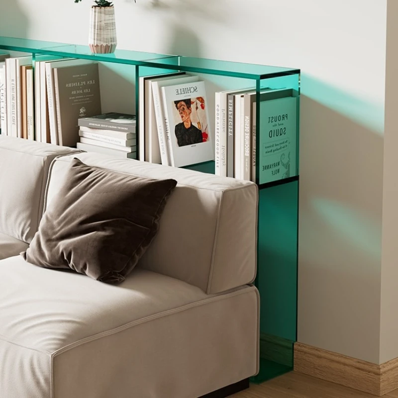 Cream acrylic living room sofa rear shelf solid wood against the wall laminate storage bookcase bedroom bookshelf narrow shelf