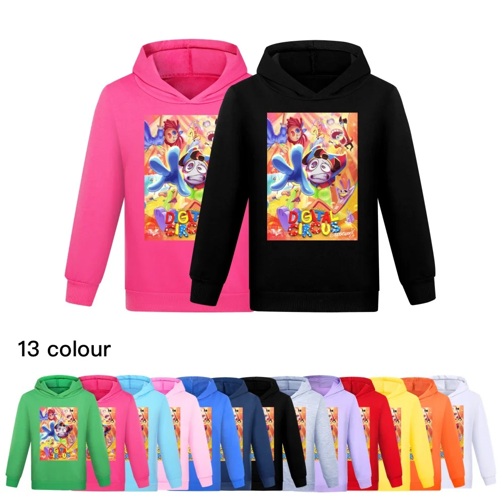 

Digital Circus Clothes Kids Long Sleeve Coats Baby Girls Pomni Jax Hoodie Toddler Boys Cartoon Sweatshirts Children's Outerwear