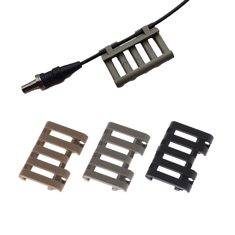 New Picatinny 5 Slot Rattail Line Strip 20mm Rail Cover PEQ 15 M600C Accessories Pressure Switch Wire Holder Wire Loom