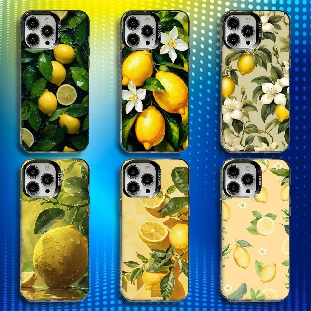 

Fruit lemon Painting Phone Case For iPhone 17,16,15,14,13,12,X,8,Pro,Max,Plus,E,SE4,Air,Mini IMD Matte Black