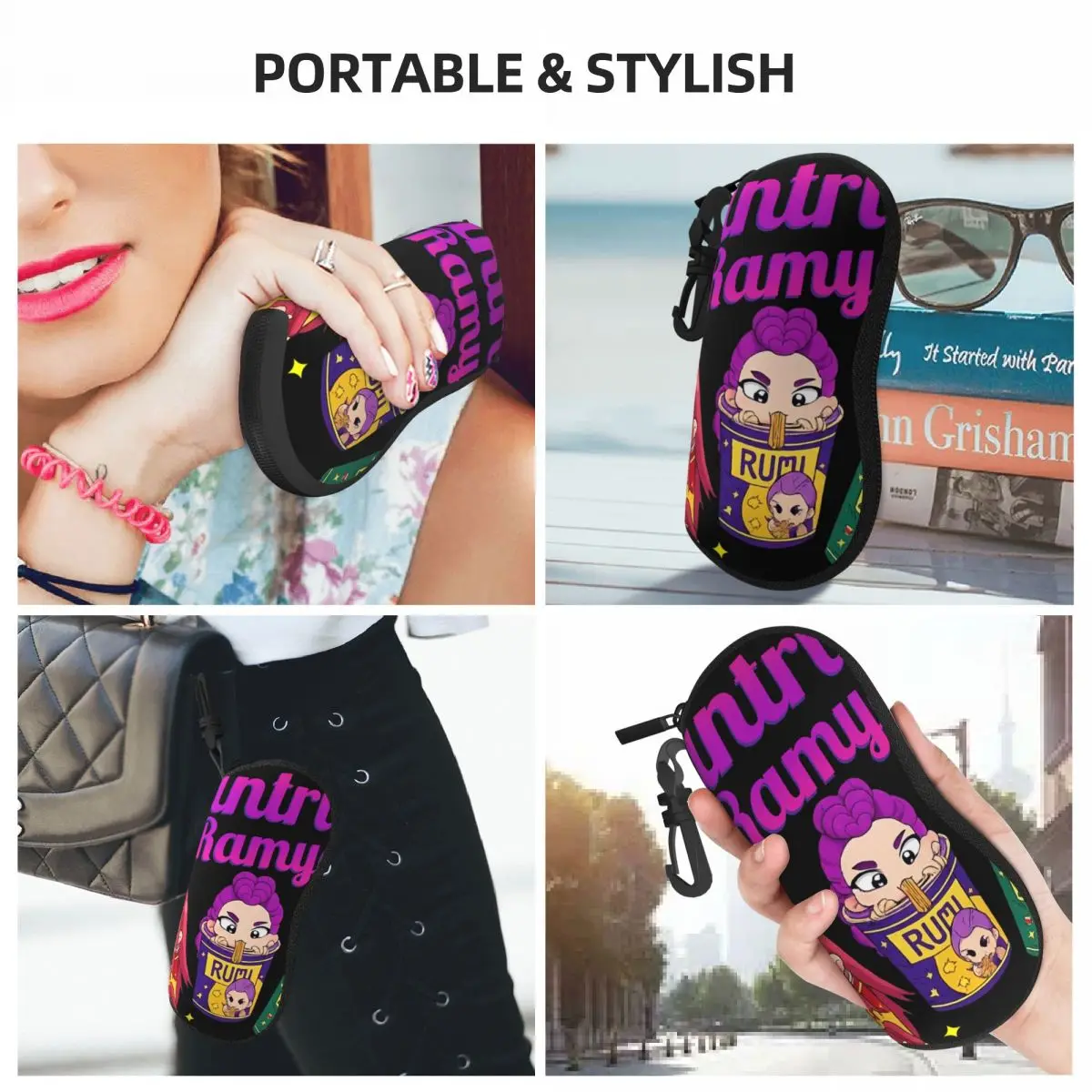 مخصص Kpop شيطان الصيادين هنتركس رومي ميرا زوي راميون نظارات حافظة كول شل النظارات صندوق النظارات الشمسية #6