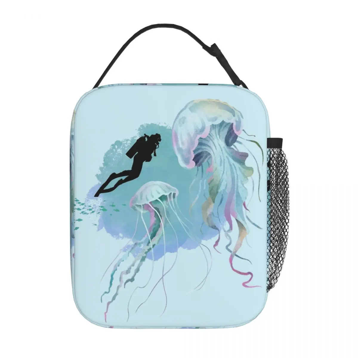 Mystical Scuba Diver Méduse Encounter Sac à lunch isolé, sacs de récipient alimentaire, refroidisseur portable, boîtes à lunch thermiques pour l'école