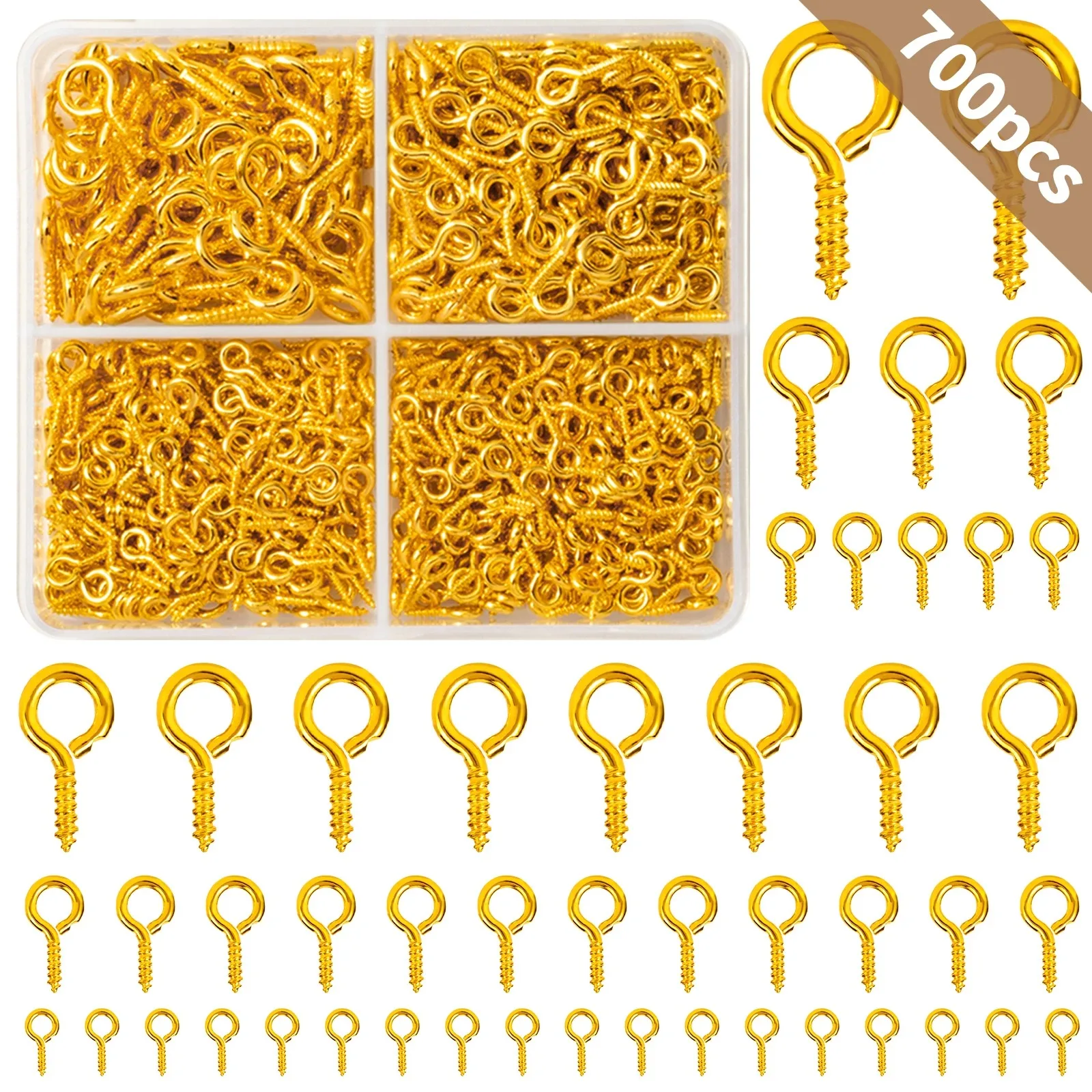  700 قطعة دبابيس عين لولبية ذاتية التنصت لصنع المجوهرات، مشغولات يدوية، سحر زجاجة الفلين #6