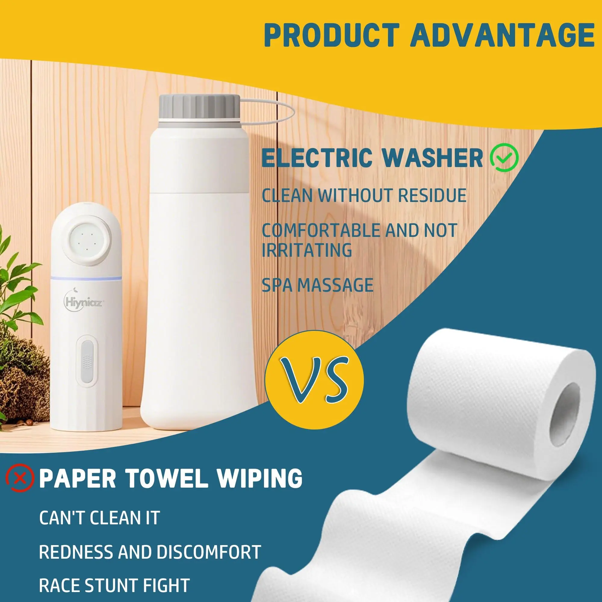 بيديت محمول للسفر USB-C قابل لإعادة الشحن يده بخاخ الضغط العالي 400 مللي يده الكهربائية المحمولة بيديت للنساء #3