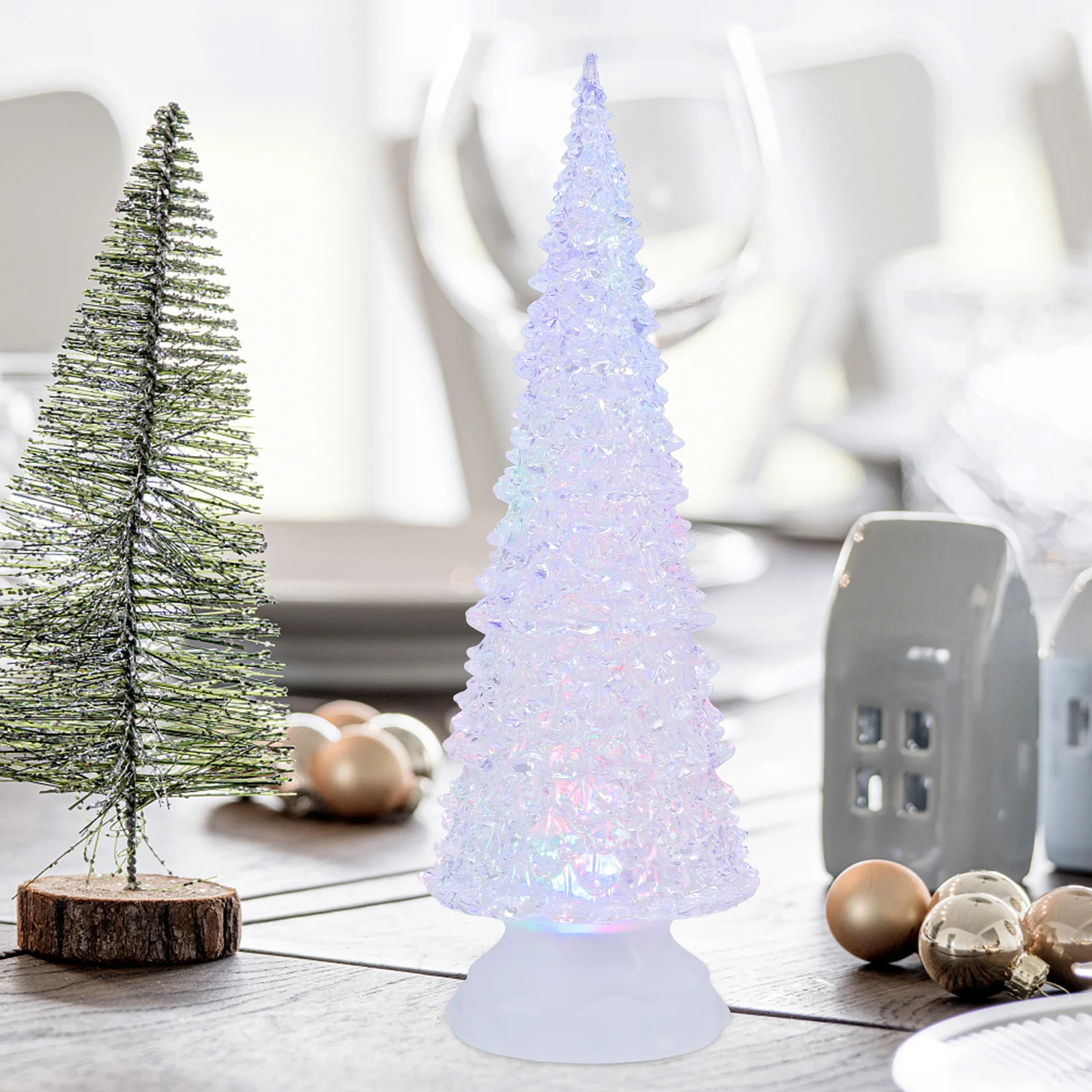1 قطعة LED شجرة عيد الميلاد ضوء الليل الكرتون الاكريليك الجدول مصباح السرير ديكور ملون عيد الميلاد مصباح غرفة النوم ضوء الليل