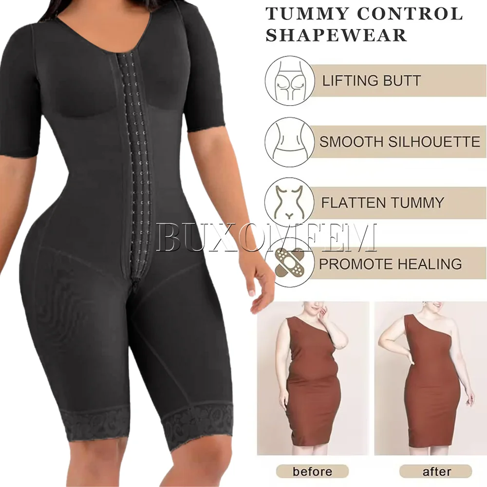 

Modeling Fajas for Oversized Ladies Seamless Shaped Up Tummy Control Shapewear with Bra Front Breasted Bodysuits Girdle for BBL