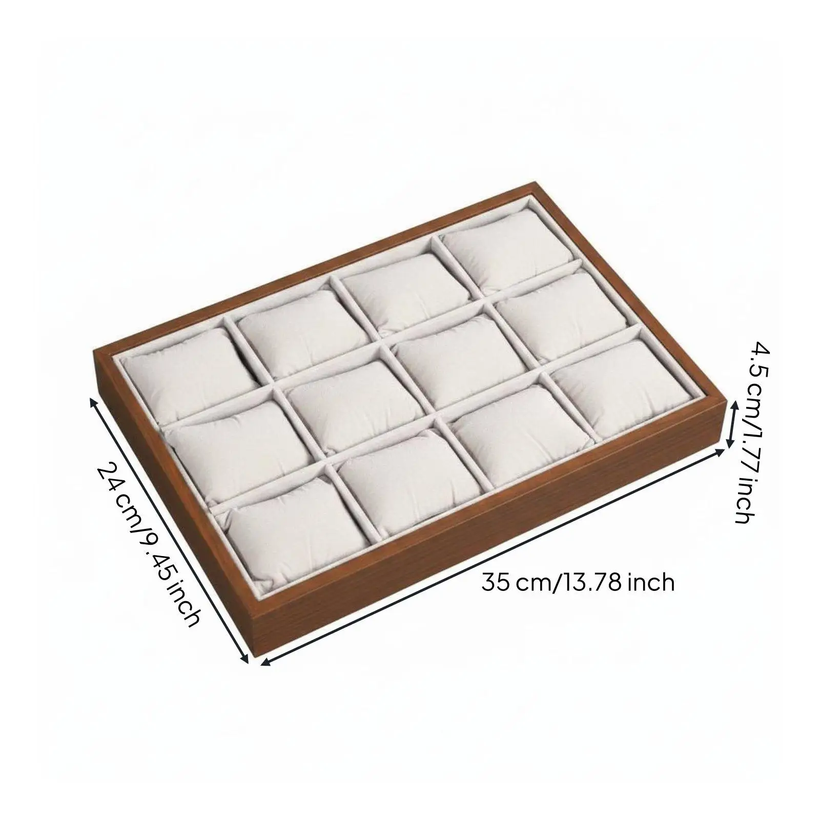 Watch and Jewellery Box Wooden Tray Organizer Display Case for Wrist Watch Storage with Cushions for Collection view 3