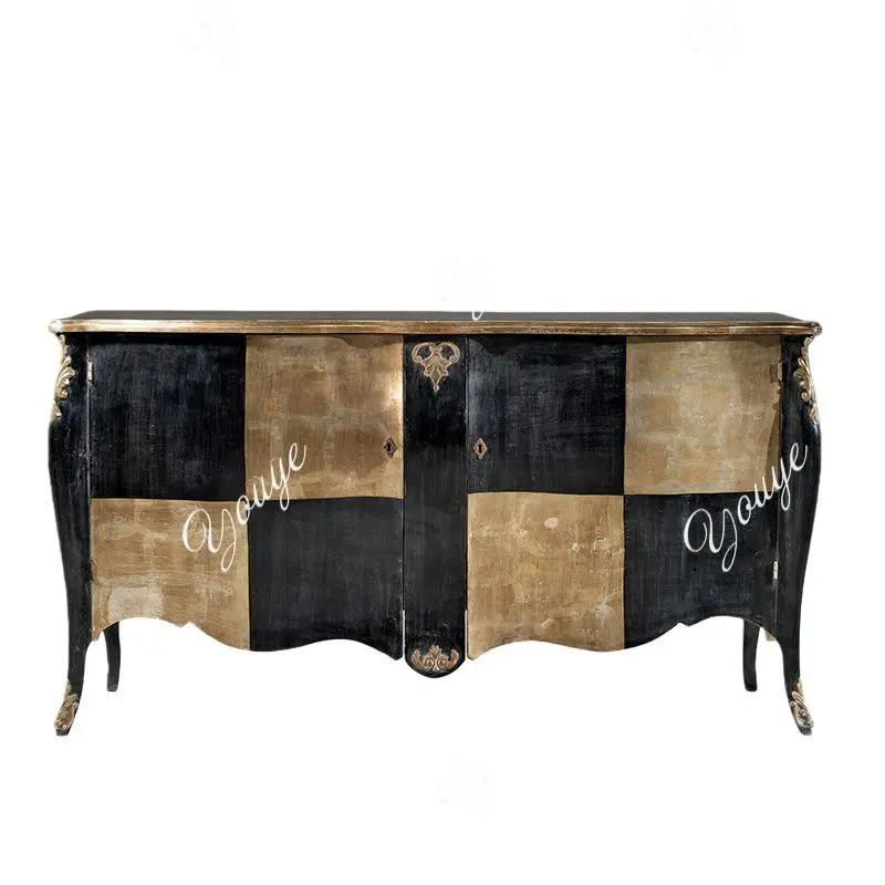 

Retro European contrasting color entrance cabinet/neoclassical solid wood dining side cabinet partition dining side cabinet