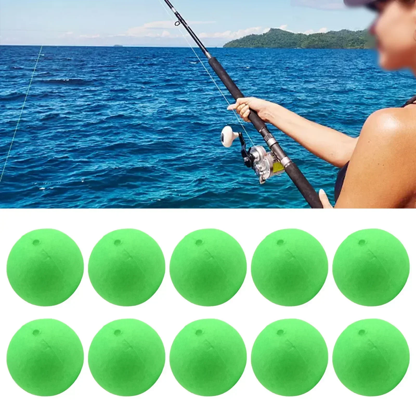 

10pcs 15mm Fishing Floats Bobber Ball Beads Foam Strike Indicators Buoys Tackle For Ocean Boat Rock Fishing With / No Guide Ring
