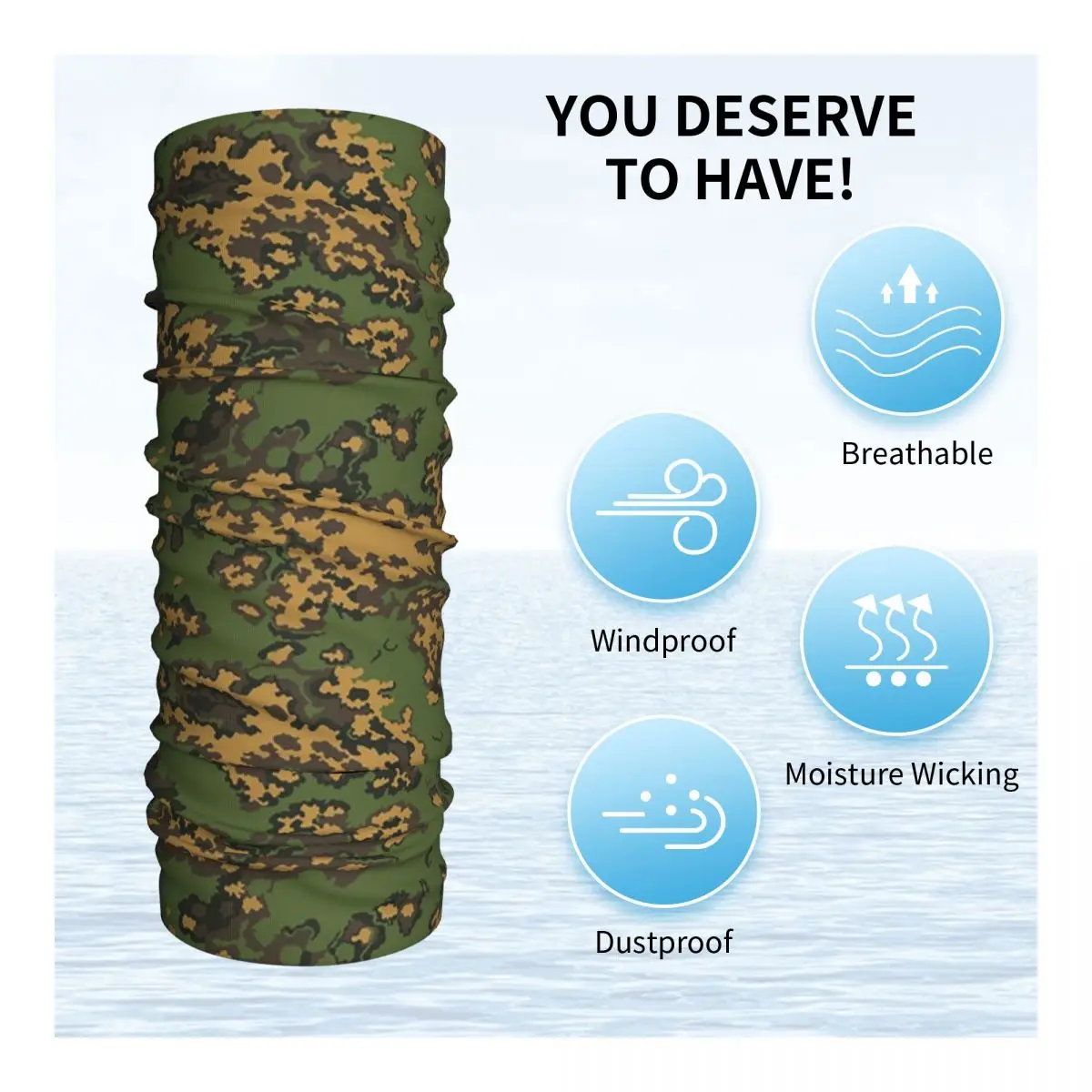 Splintertarn German WW2 Camouflage Army Military Cam Bandana Neck Cover Printed Wrap Scarf Headband Cycling Unisex Adult view 3
