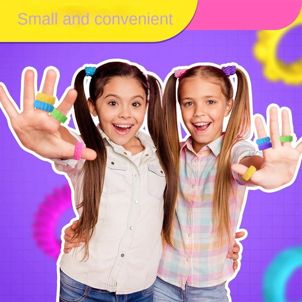 6 pçs durável alívio do estresse brinquedo sensorial silicone silencioso redutor de estresse anéis de ansiedade anel fidget crianças