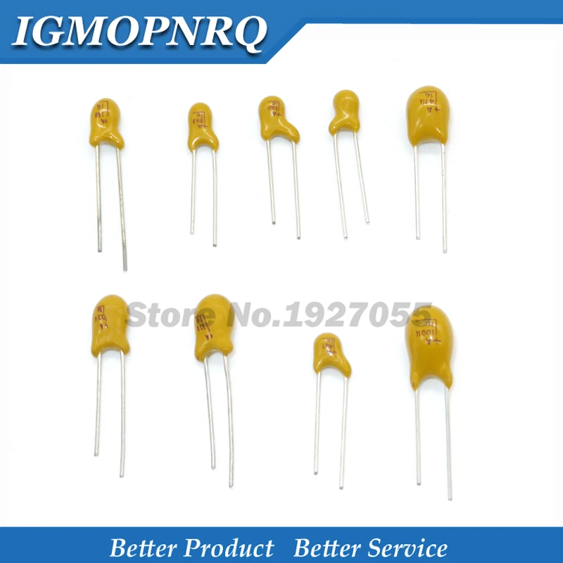 5PCS 16V 20V 25V 35V 50V Tantalum Capacitor 1UF 2.2UF 3.3UF 4.7UF 10UF 22UF 33UF 47UF 100UF16V 225 106 226 336 476 107 DIP