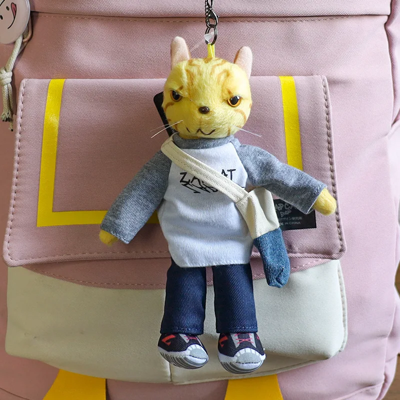 2026 New Cartoon Cool Cat Pulling Cat Plush Pendant Doll Cute Kitten Bag Pendant Doll Female Bag Pendant Children's Gift