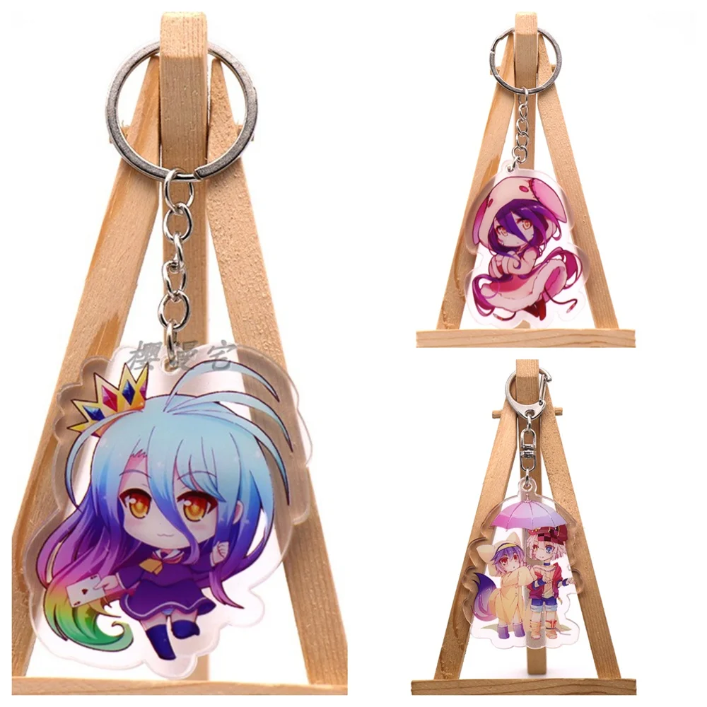 6CM NEW Anime NO GAME NO LIFE Acrylic Keychain Model Cosplay Characters Ornament Accessories Good Collection Gifts
