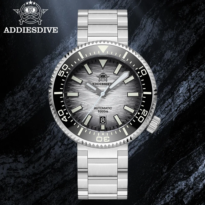 

ADDIESDIVE Automatic Watch Men NH35 Stainless Steel Waterproof 1000m Diving Watch Sapphire BGW9 Luminous Wristwatch New AD2069