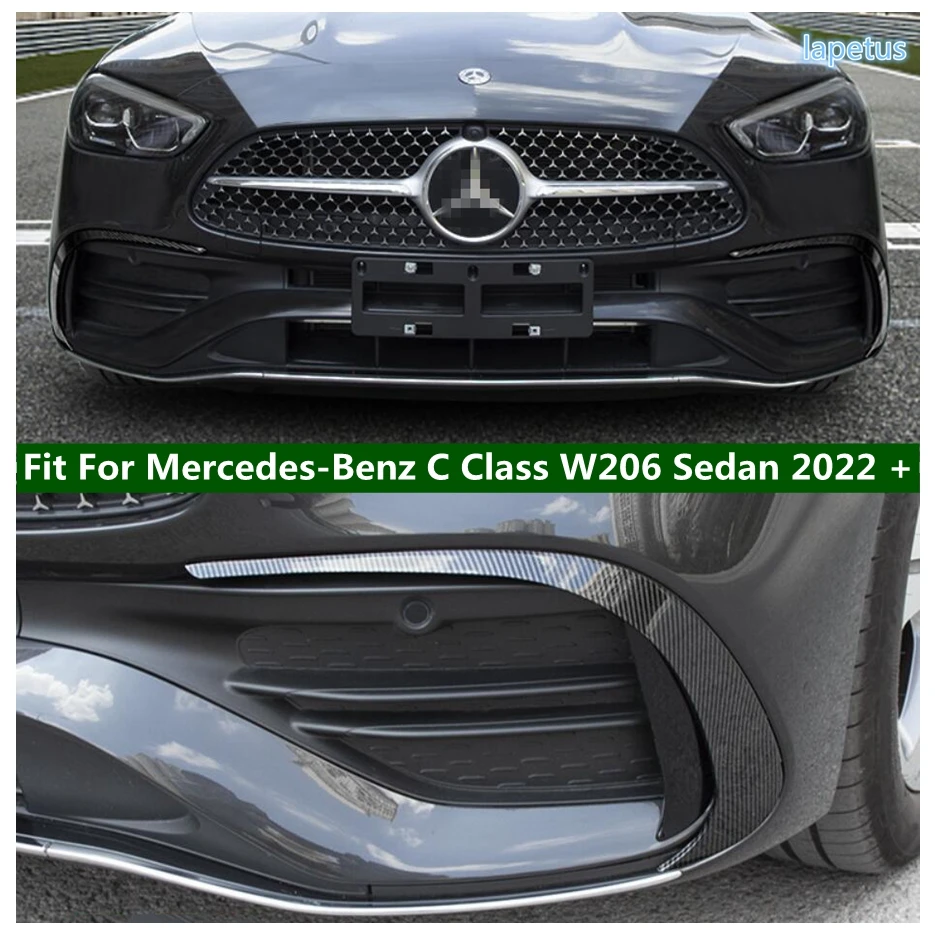 

Carbon Fiber Style Front Head Bumper Fog Light Lamp Shade Decoration Cover Trim For Mercedes-Benz C Class W206 Sedan 2022 2023