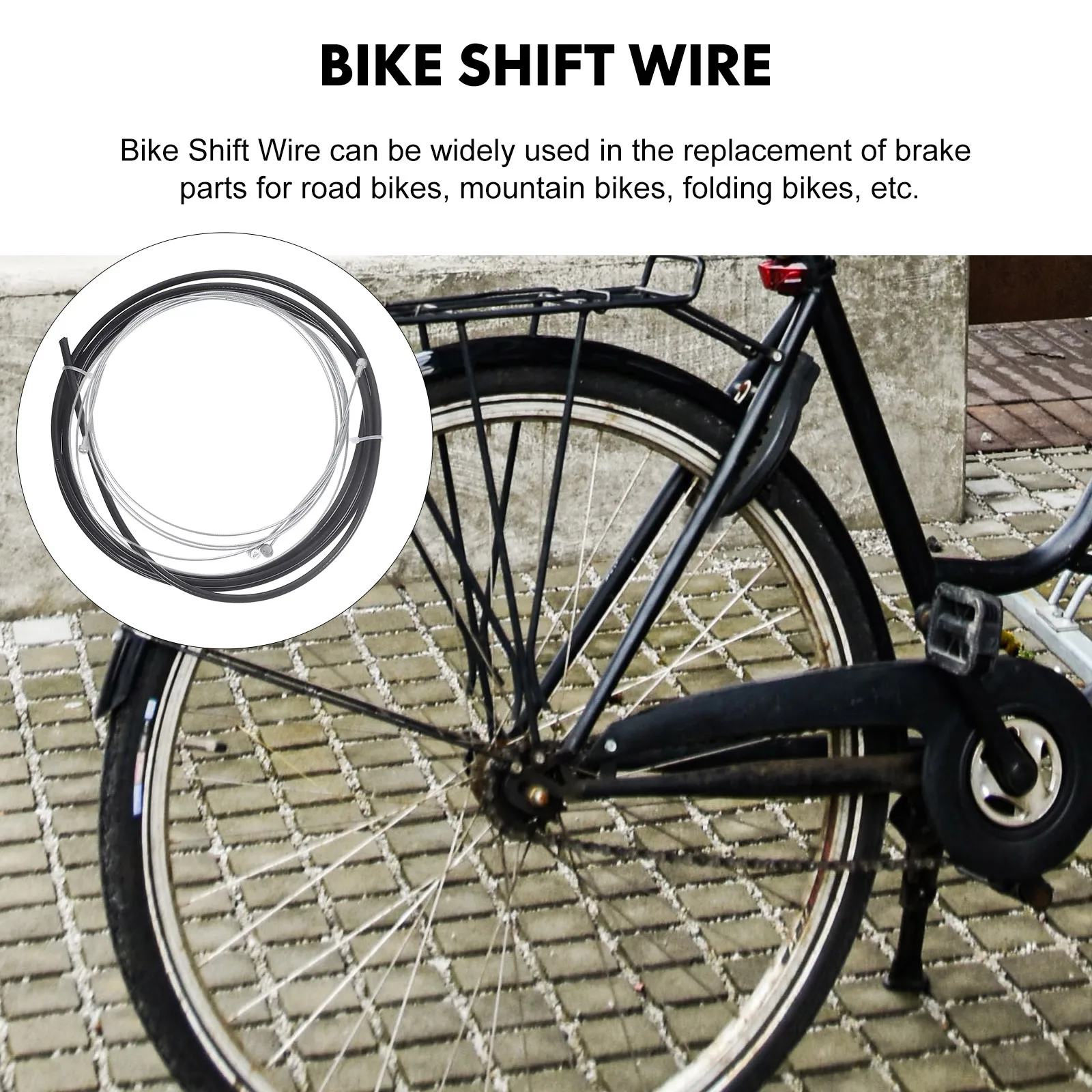 

1 set 1 Set Mountain Bike Shift Cables Brake Wires Front Back Replacement Kit Durable Galvanized Steel Easy Install Professional