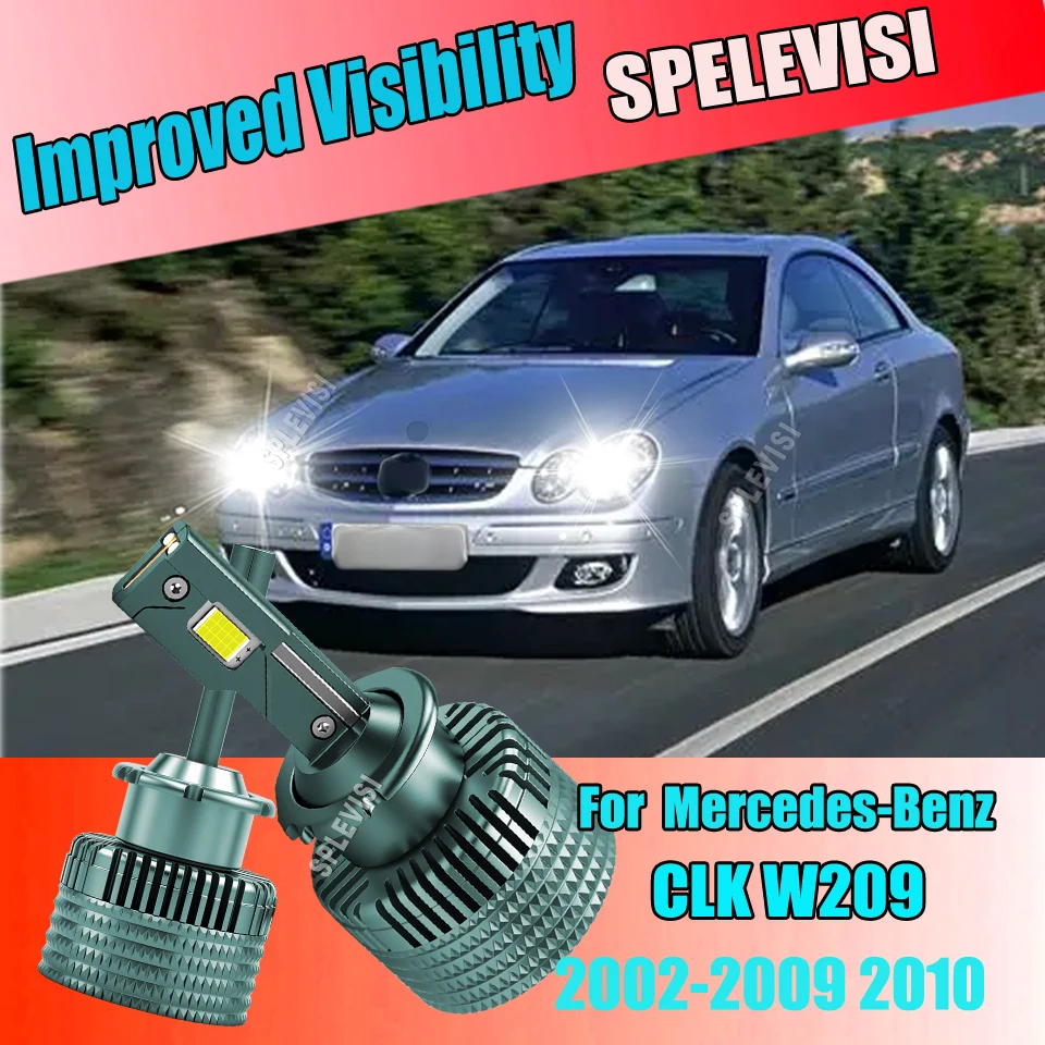 

D2S LED 6000K White Car Headlight Improved visibility better roadway illumination For Mercedes-Benz CLK W209 2002-2008 2009 2010