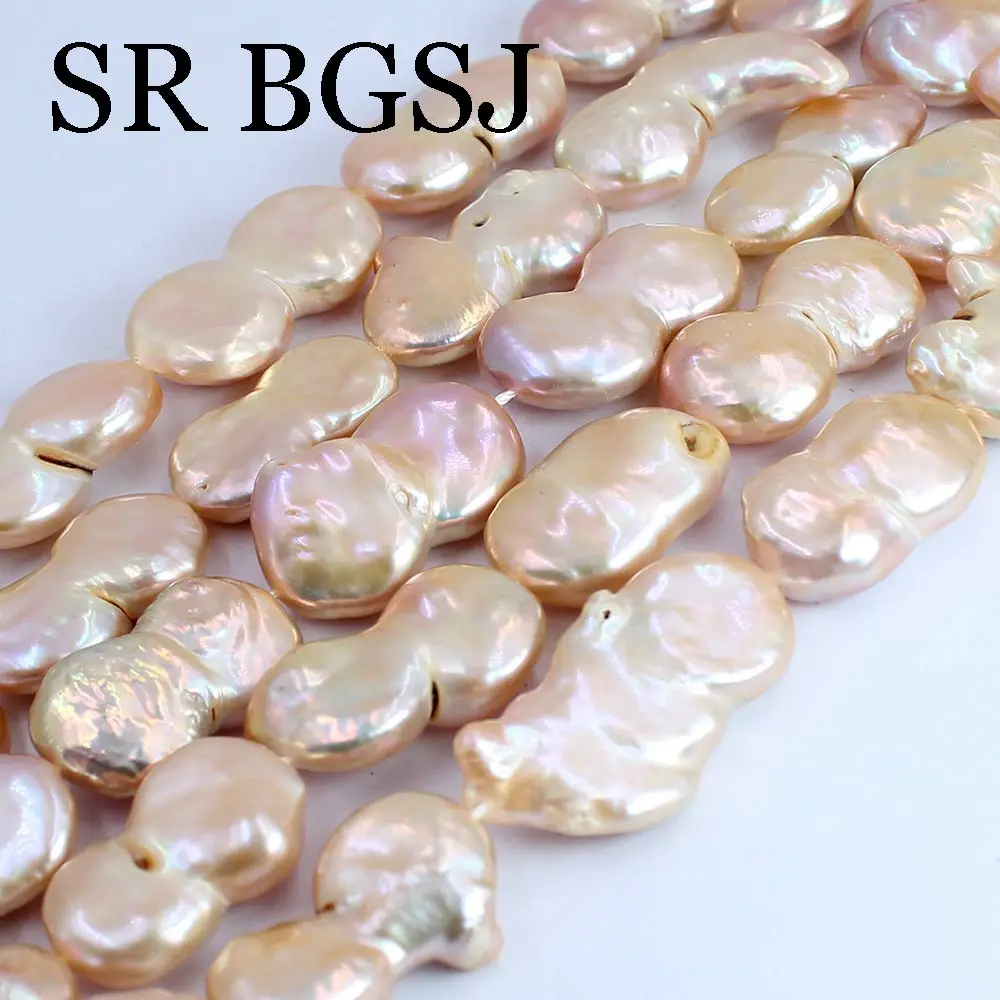 GEM-Inside 10-11mm Pink Freshwater Pearl Beads | 2mm Big Hole Loose Beads For Jewelry Making, 10pcs