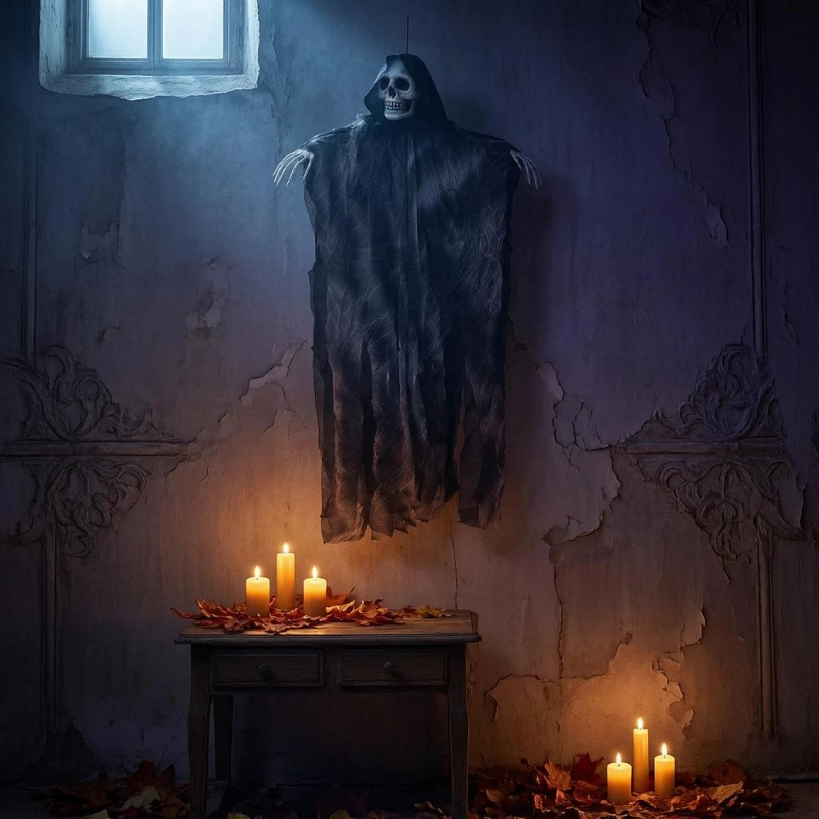 3 Pieces Halloween Hanging Decoration Set Draped Cloth Ghost Hanging Figure Pumpkin Ghost Charm Outstretched Arms