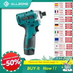 Allsome 12-Volt Lithium-Ion Cordless 1/4 in. Hex Screwdriver 12V Pocket Driver Kit with 1 Battery, Charger