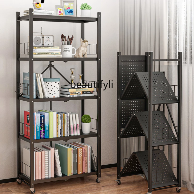 

Полка yj напольная книжная полка для гостиной спальни многоярусная полка для хранения простая прикроватная полка для хранения без необходимости установки