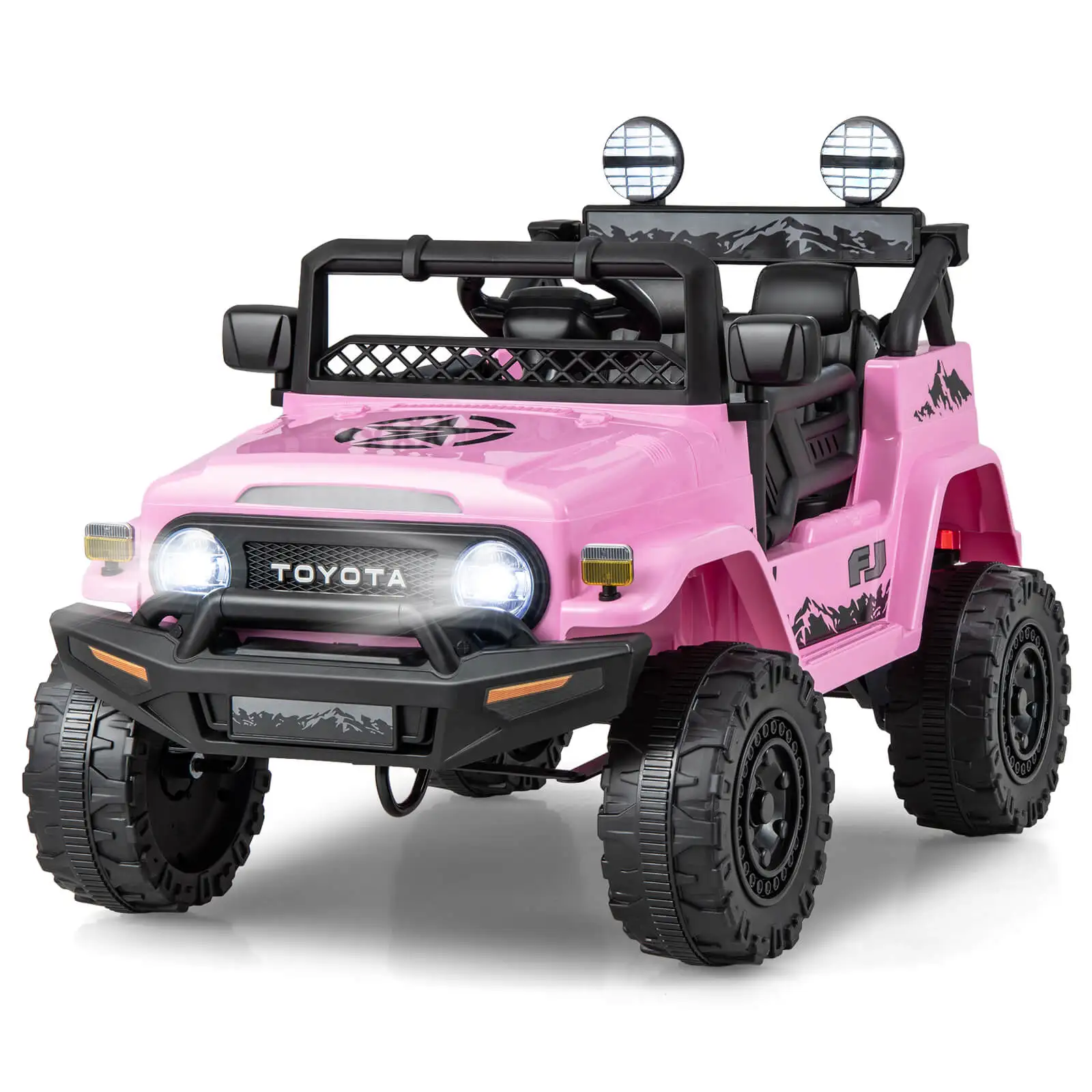 Licensed Toyota FJ Toddler Ride on Car 12V Battery Powered Ride on Truck Pink