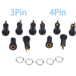 5Pcs 3/4Pin PJ392A Audio Jack Socket 3.5MM Headphone Female Socket Connector With Nut 3/4 Pole Stereo Audio Socket