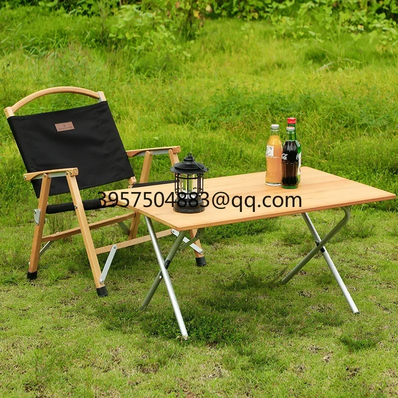 Outdoor camping Xuefeng bamboo board table of the same style, fast portable picnic folding table, camping table, egg roll table