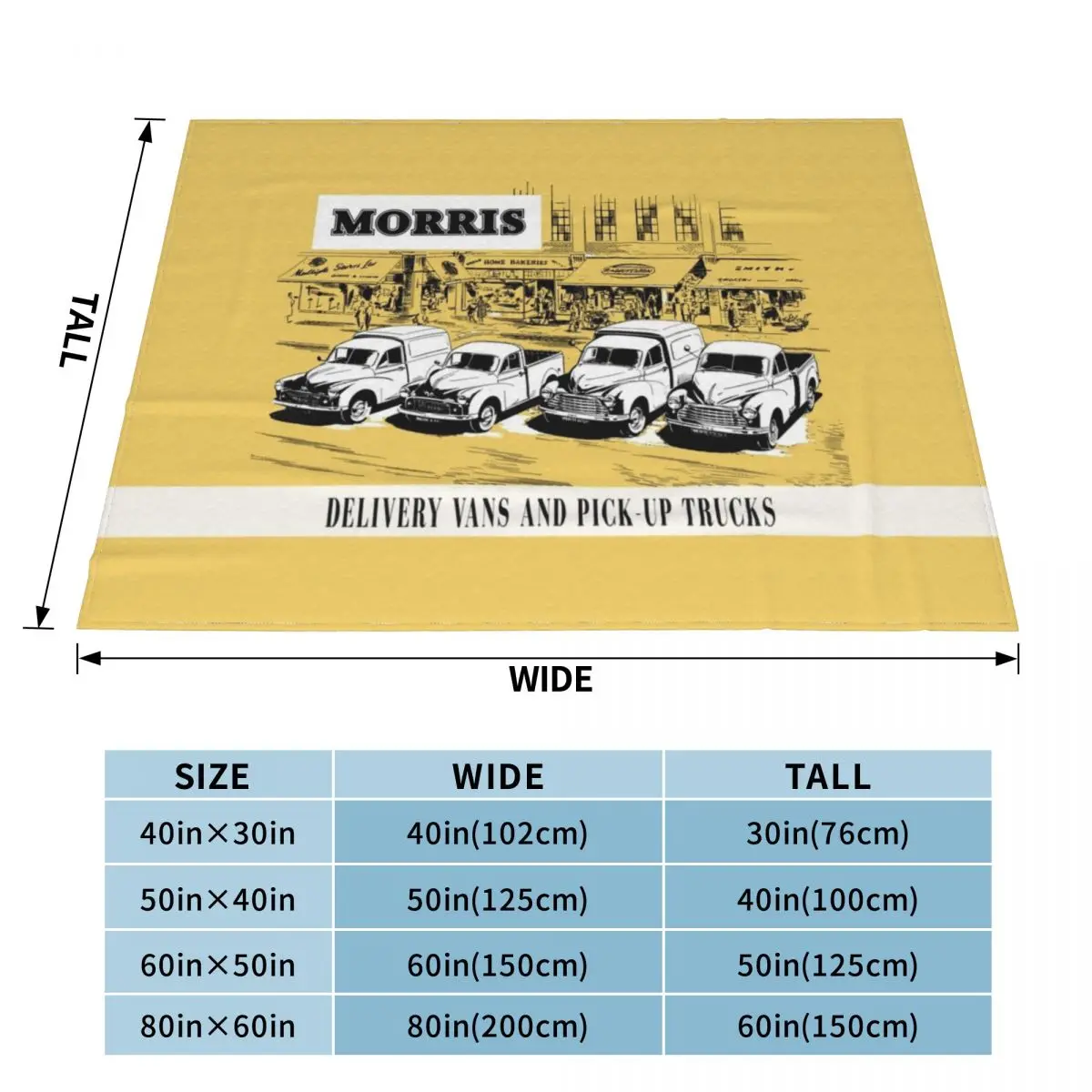 MORRIS MINOR VAN Throw Blanket Tourist Blanket Luxury Throw Blanket Furry Blankets