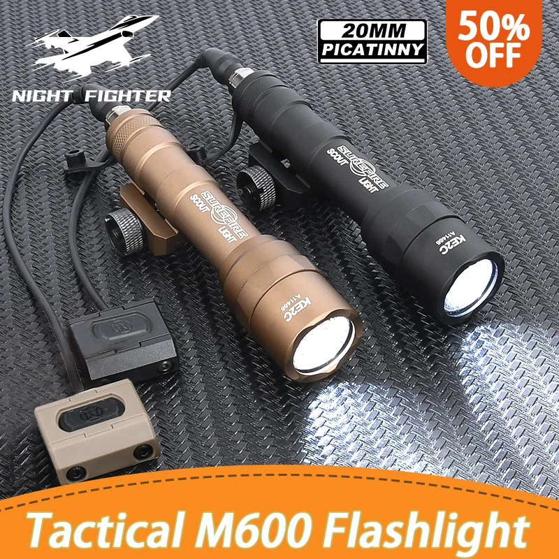 

Surefir SF Airsoft M600 M600U Tactical Flashlight White Light 600lumens Fit 20mm Rail More Style Pressure Switch Hunting Lamp