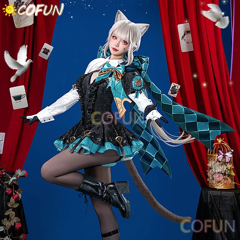 COFUN Genshin Impact Lynette Magician Game Suit Gorgeous Uniform Cosplay Costume Halloween Party Role Play Outfit Women