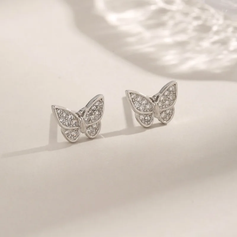 

S925 Sterling Silver New Butterfly Opal Necklace Niche Design Fashion Temperament Light Luxury High-end Necklace