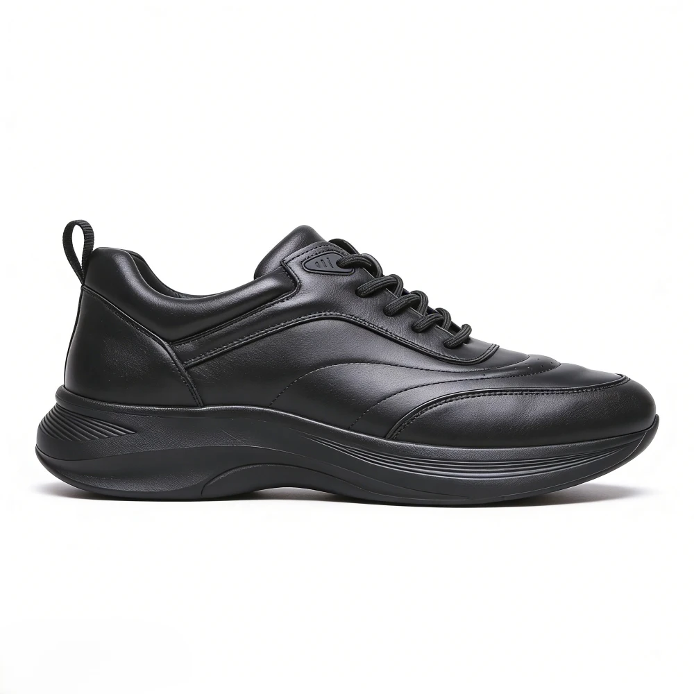 New Leather Shoes Men Leisure Outdoor Athletic Trekking Sports Running Anti-slip Soft-sole Lace-Up Sneakers Business Lightweight