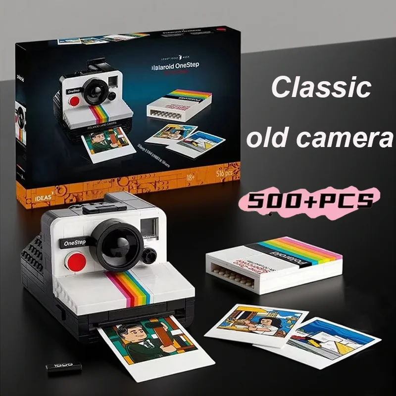 NEW Vintage Camera Model Building Block Toy Kids Educational Assembly Set Birthday Gift Creative Retro Photography Decor 516PCS