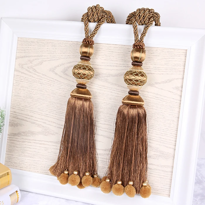 

2 Pcs European Curtain Hanging Ball Sofa Ball Curtains Tassels Curtain Tiebacks Bandages Brushes Curtain Accessories