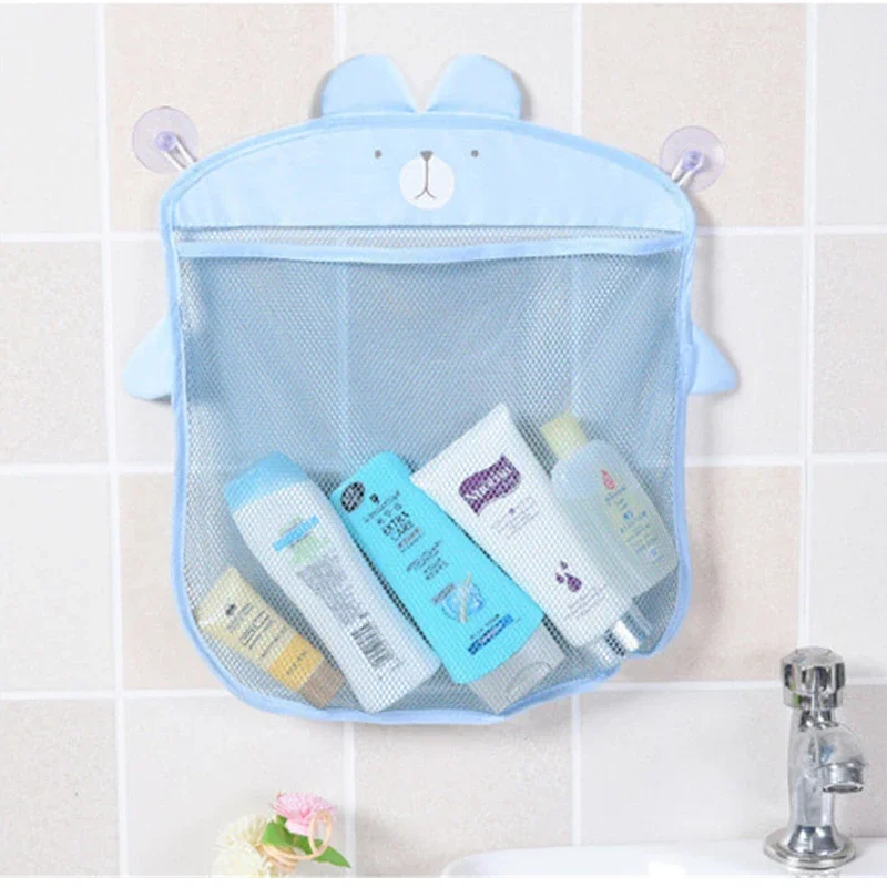 New Baby Bathroom Mesh Bag Sucker Design For Bath Toys Kids Basket Cartoon Animal Shapes Cloth Sand Toy Storage Net Mesh Bag Toy