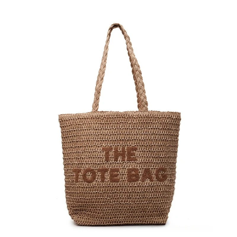 

Summer woven bag women's fashion straw women's bag summer beach bag high-end letter tote bag