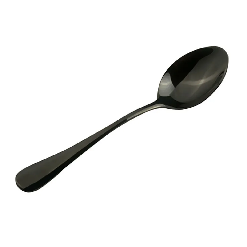 Juego de cucharas de té para restaurantes, utensilios de acero inoxidable, 5 piezas, café negro, helado, nuevo